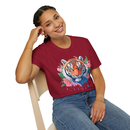 Tiger Shirt Unisex Animal Tee Softstyle Gildan 64000 Cotton Tee