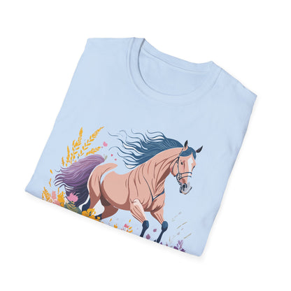 Unisex Horse Shirt With Animal Design Gildan Softstyle 64000 Tee