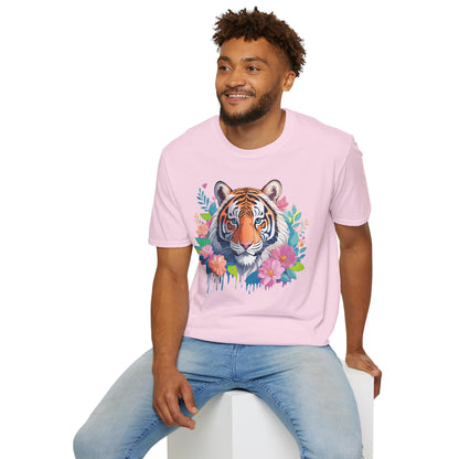 Tiger Themed Unisex Cotton Short Sleeve T Shirt Animal Print Tee