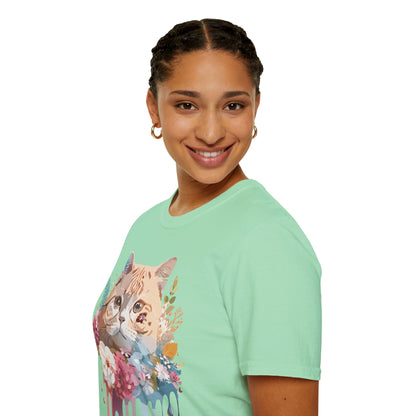 Cat Shirt Unisex Cat Tee Kitten Print Softstyle Gildan 64000
