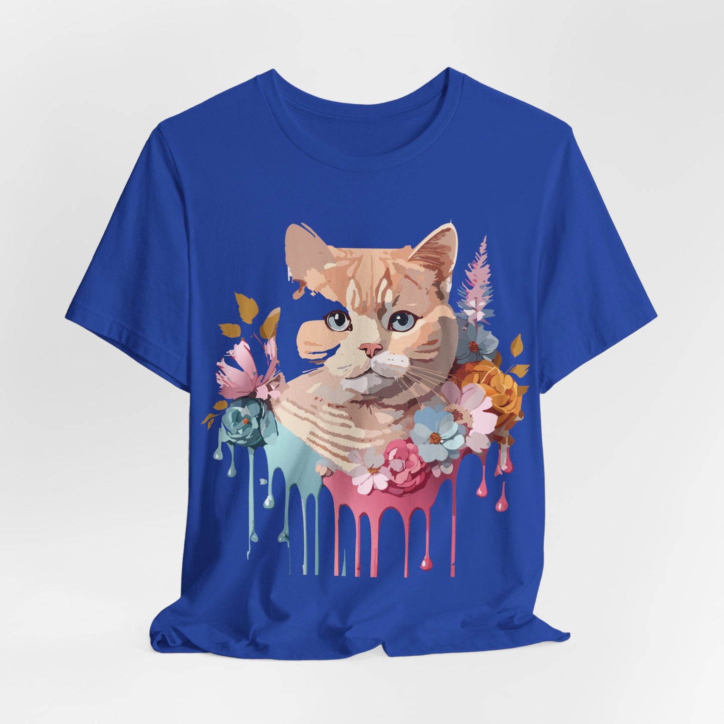 Natural Cotton Tee Shirt with Cat