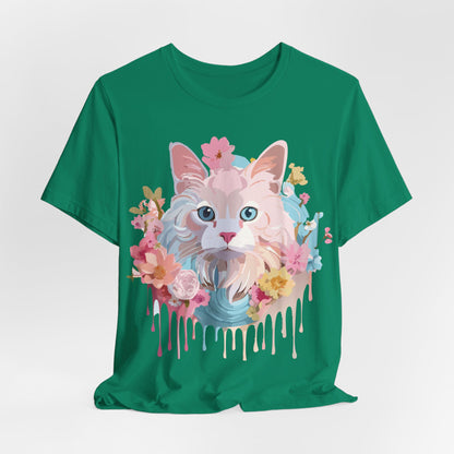 Natural Cotton Tee Shirt with Cat Printify
