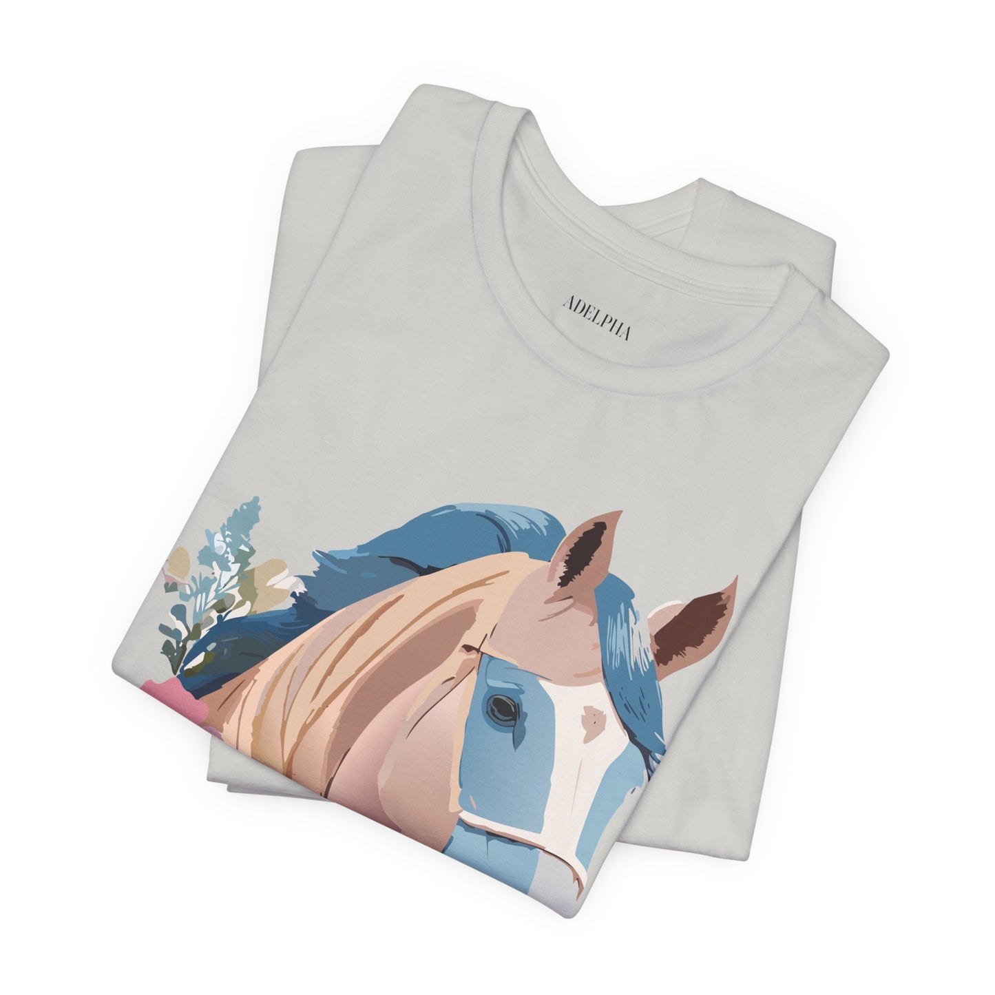 Natural Cotton Tee Shirt with Horse