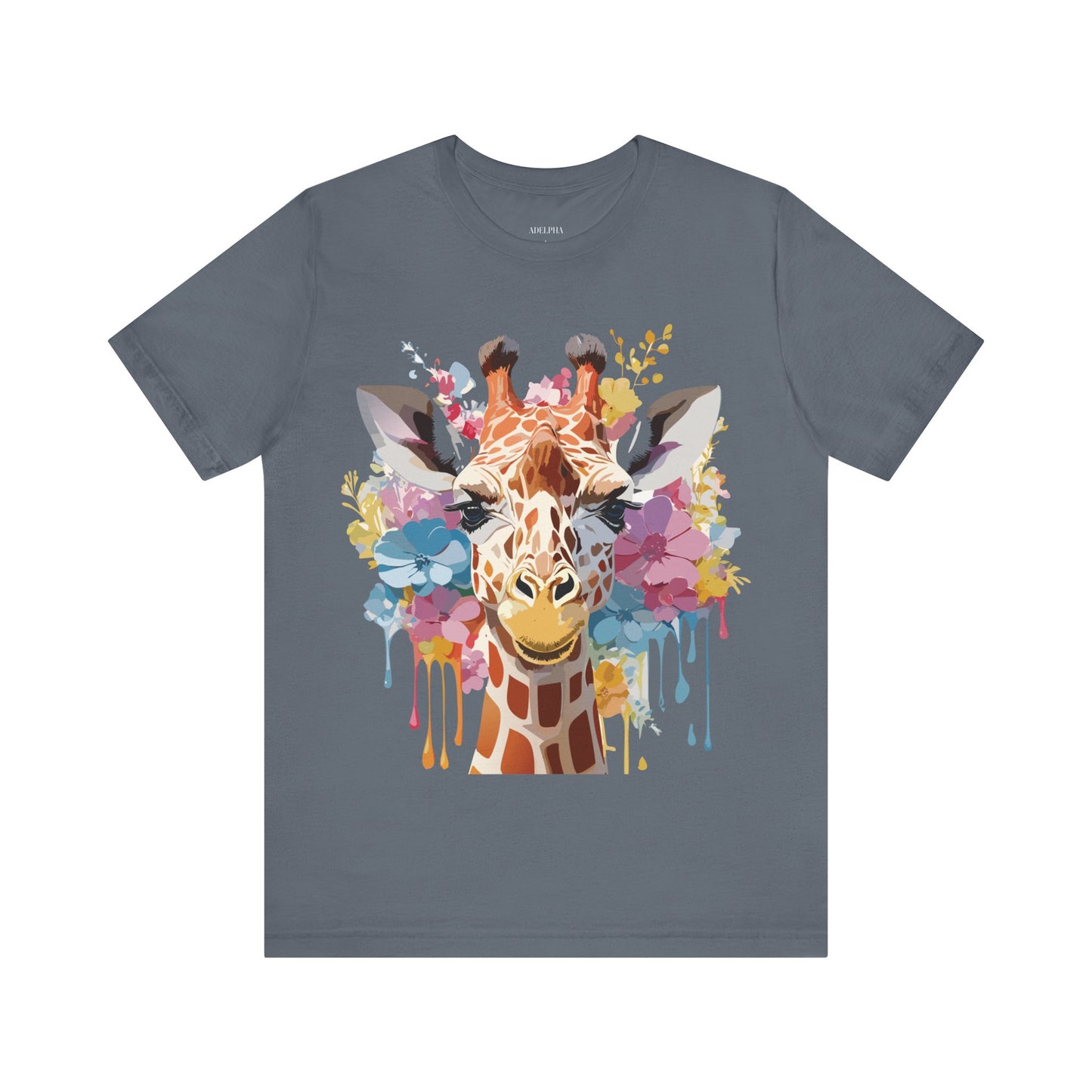 Natural Cotton Tee Shirt with Giraffe