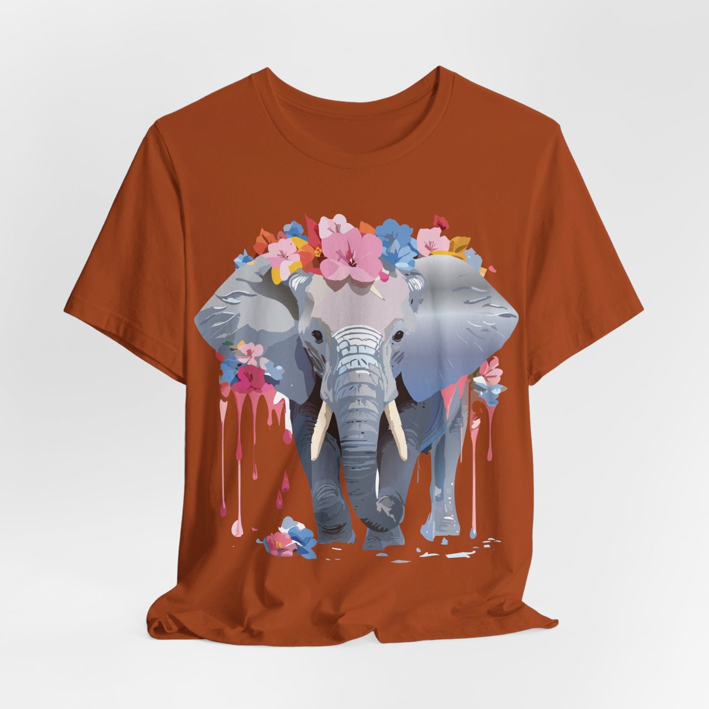 T-shirt en coton naturel avec motif éléphant