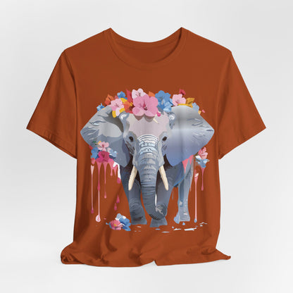 Natural Cotton Tee Shirt with Elephant Printify