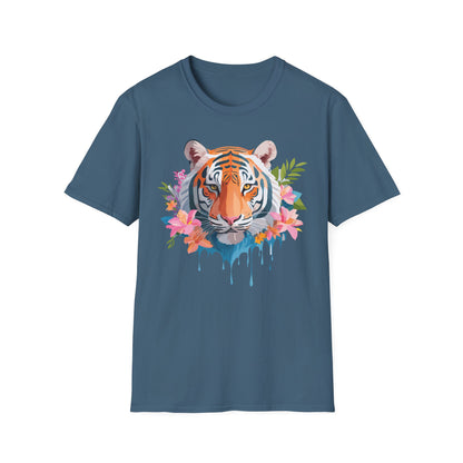 Tiger Shirt Unisex Animal Tee Gildan Softstyle 64000 Cotton Tee