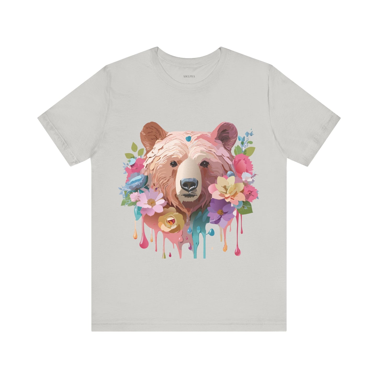 Natural Cotton Tee Shirt with Bear