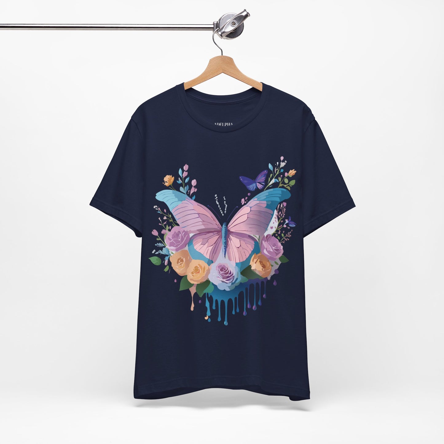 T-Shirt aus natürlicher Baumwolle mit Schmetterling