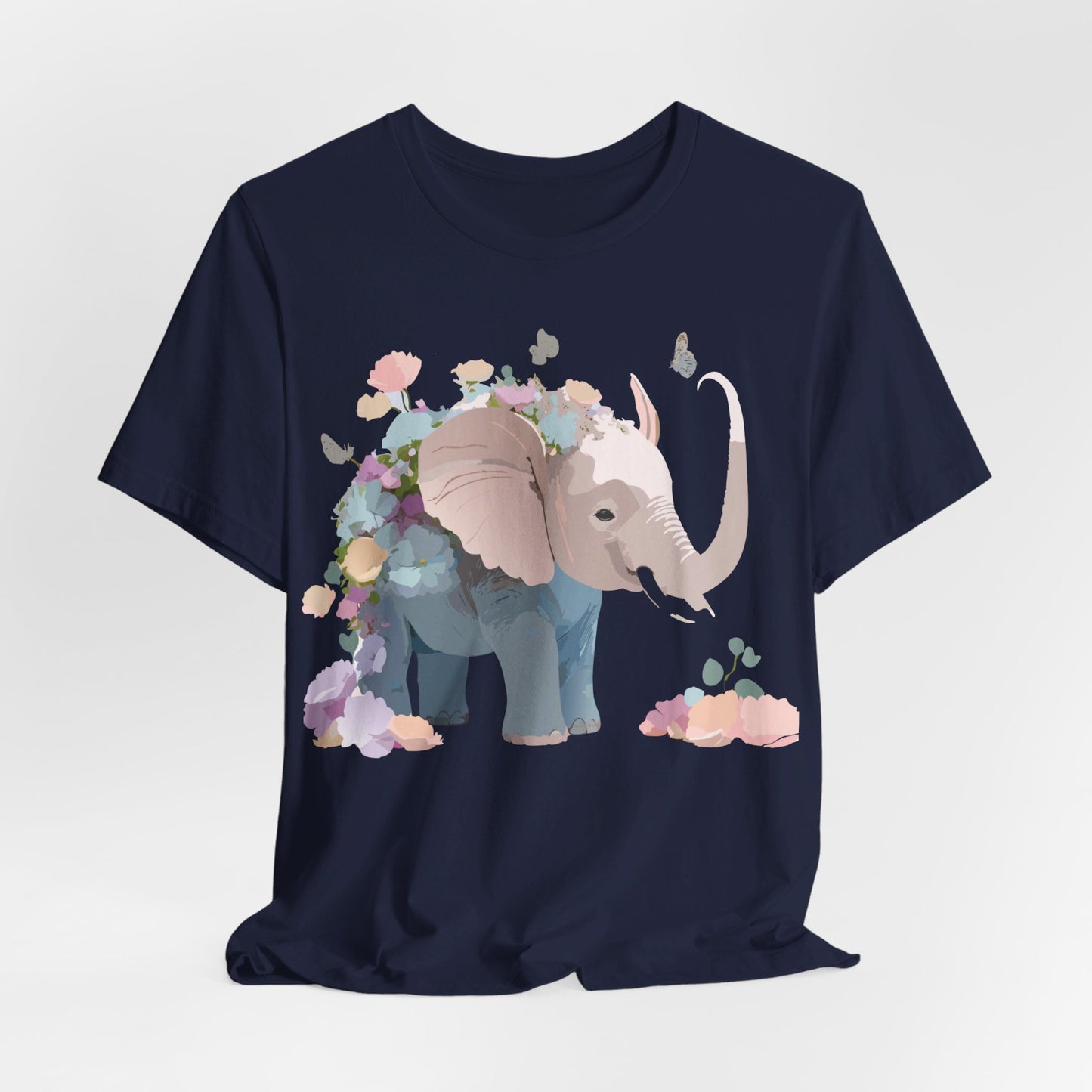 T-shirt en coton naturel avec motif éléphant