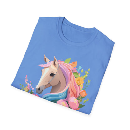 Unisex Horse Shirt Soft Cotton Tee With Animal Artwork Gildan Softstyle