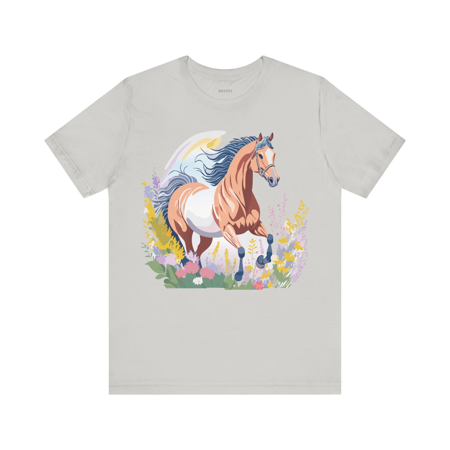 Natural Cotton Tee Shirt with Horse