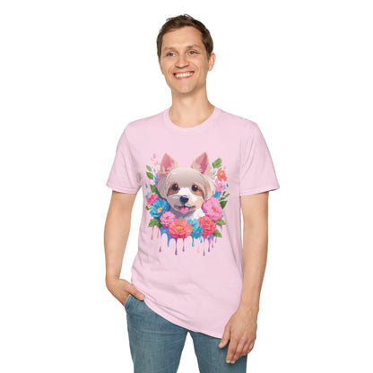 Unisex Gildan Softstyle Animal Print Dog Shirt Tee 100 Percent Cotton