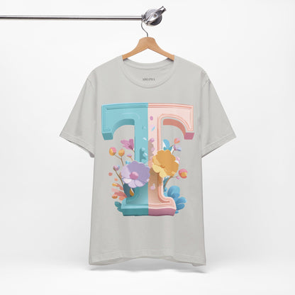 Natural Cotton Tee Shirt - Letters Collection - T Printify