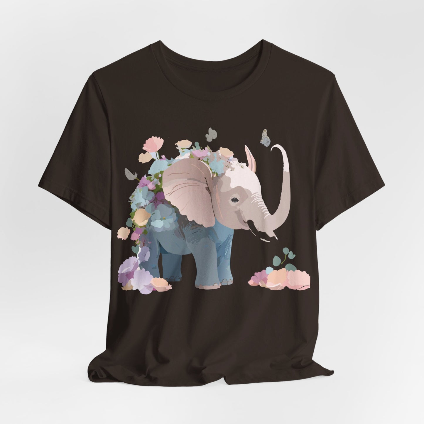 T-shirt en coton naturel avec motif éléphant