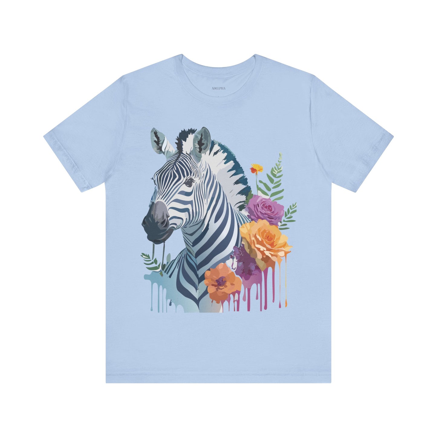 Natural Cotton Tee Shirt with Zebra