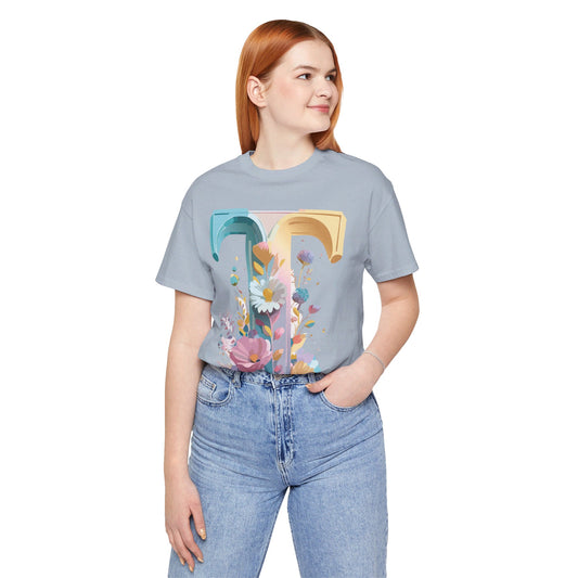 Natural Cotton Tee Shirt - Letters Collection - T Printify