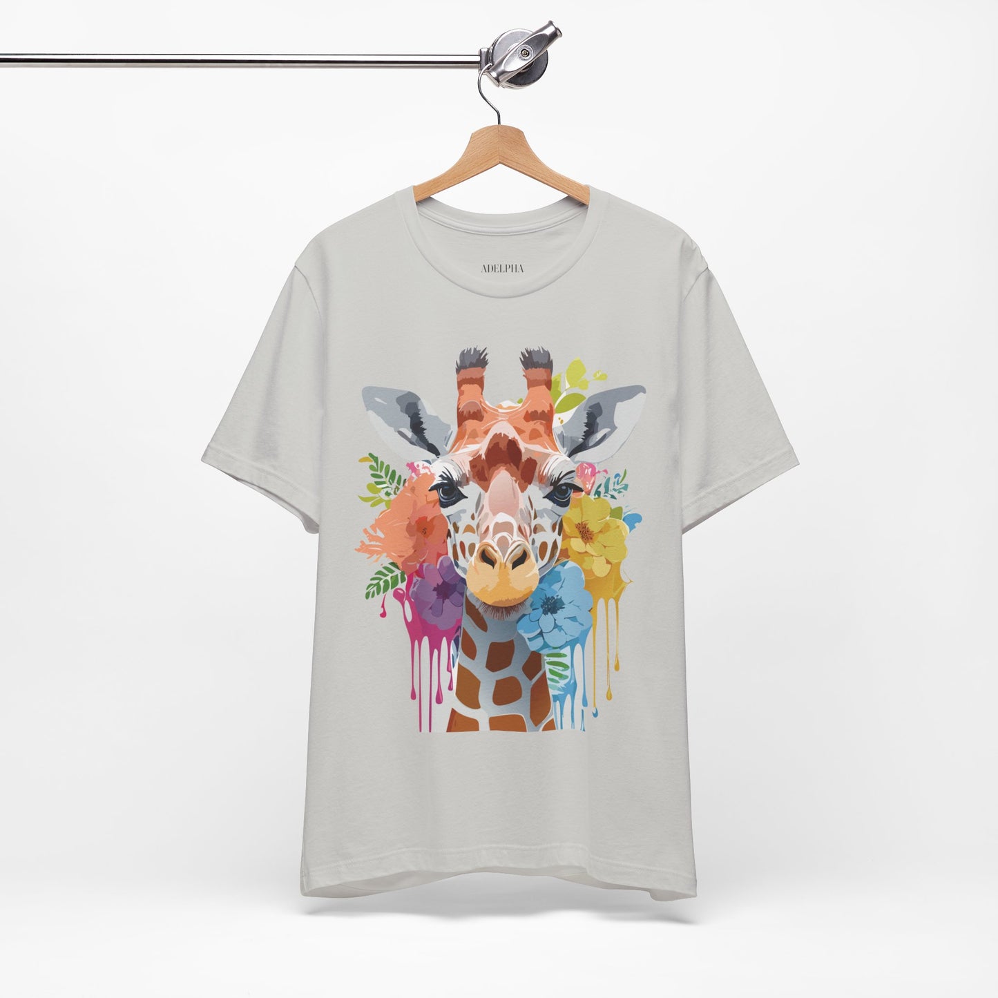 Natural Cotton Tee Shirt with Giraffe