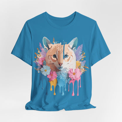 Natural Cotton Tee Shirt with Cat Printify