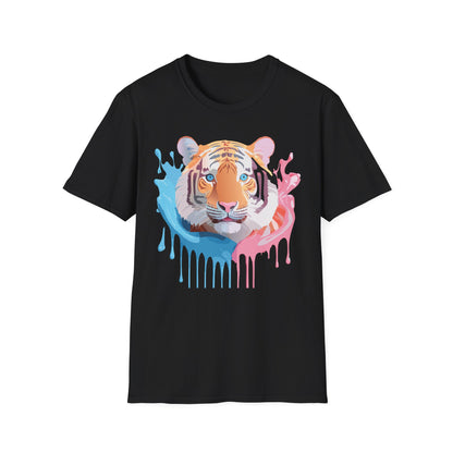 Tiger Shirt Unisex Animal Print Tee Gildan Softstyle 64000 Cotton