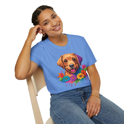 Unisex Dog Shirt With Animals Tee Softstyle Gildan 64000 Comfort Fit