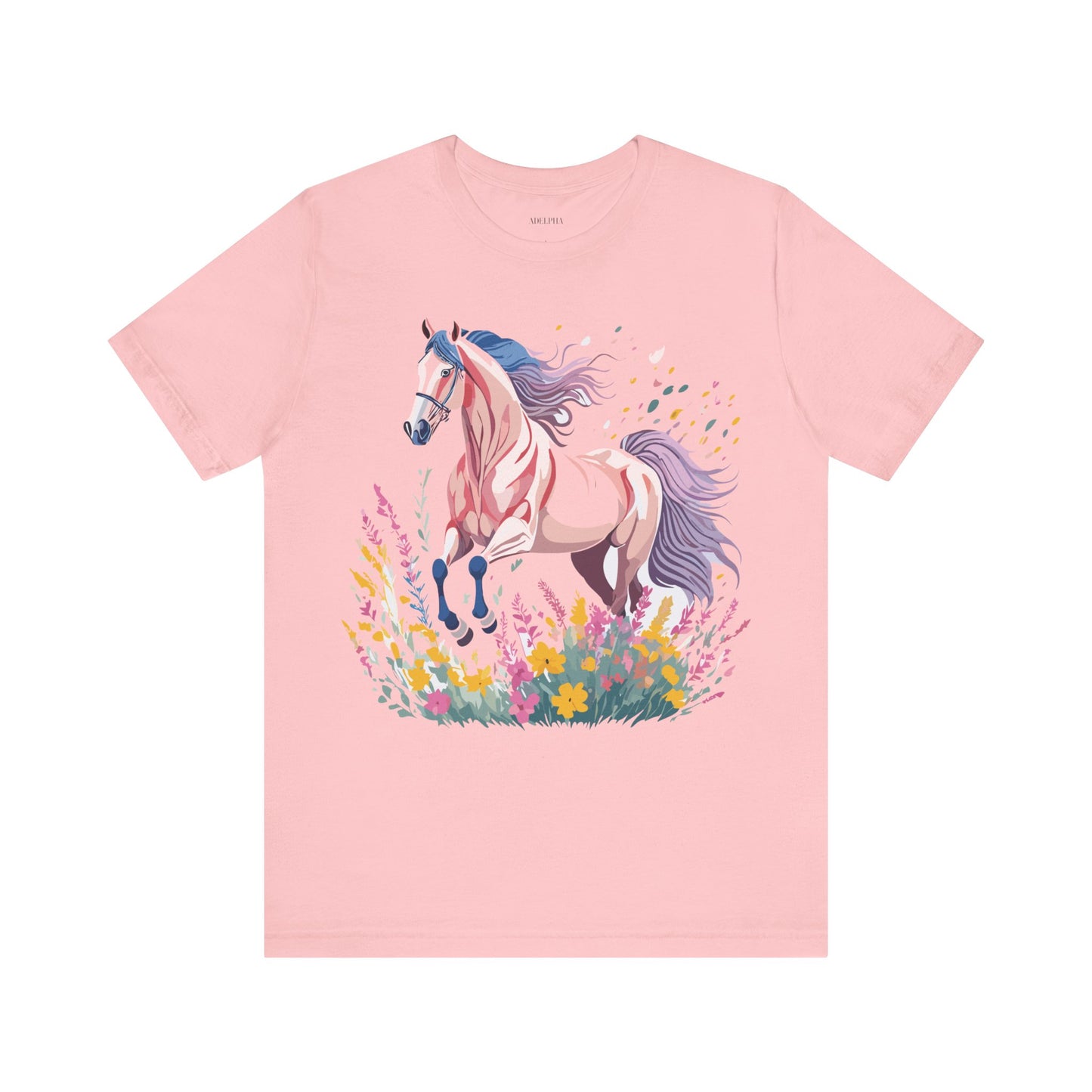 Natural Cotton Tee Shirt with Horse