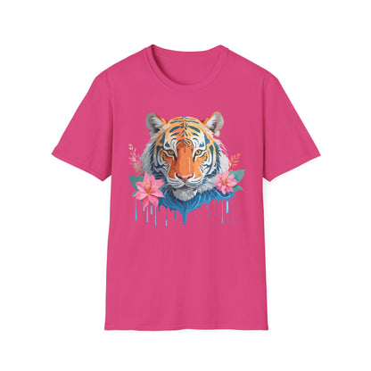 Tiger Unisex Softstyle T Shirt 100 Percent Cotton Gildan 64000 Animal Tee