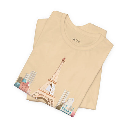 Natural Cotton Tee Shirt - Beautiful Places Collection - Paris Printify