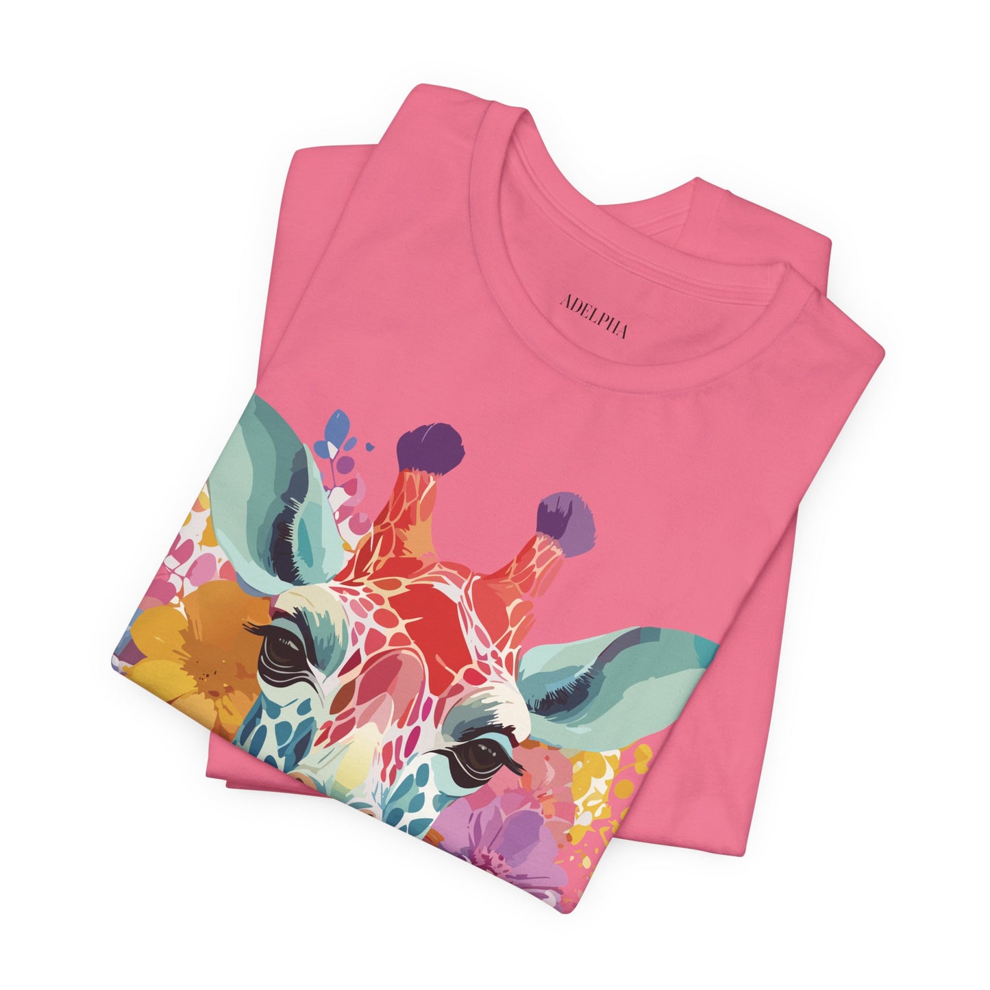 Natural Cotton Tee Shirt with Giraffe