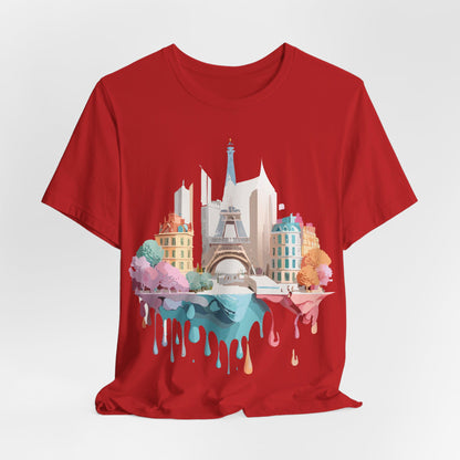 Natural Cotton Tee Shirt - Beautiful Places Collection - Paris Printify