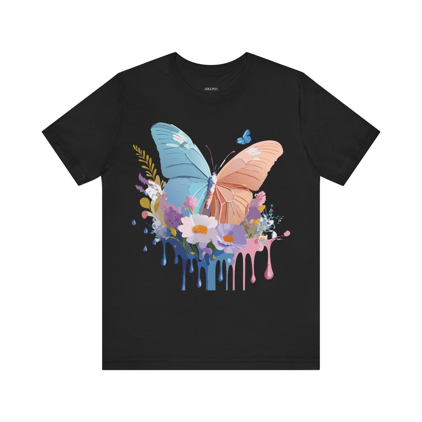 Natural Cotton Tee Shirt with Butterfly