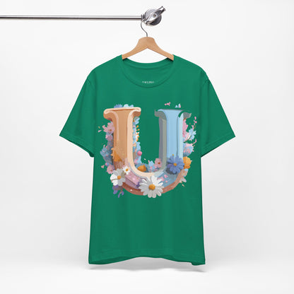 Natural Cotton Tee Shirt - Letters Collection - U Printify