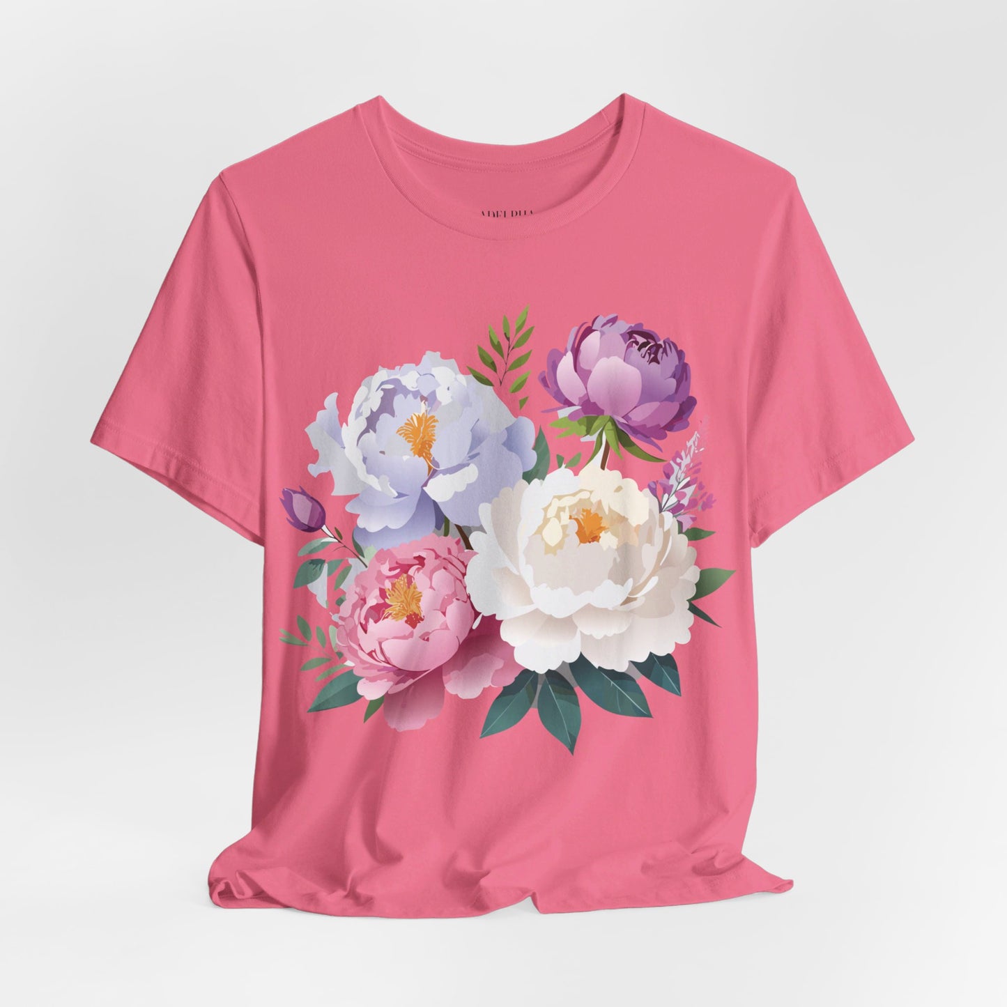 T-shirt en coton naturel avec fleurs