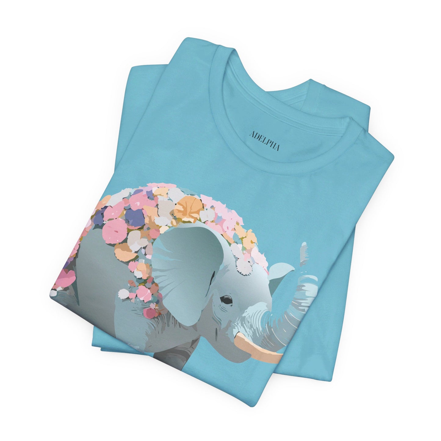 T-shirt en coton naturel avec motif éléphant