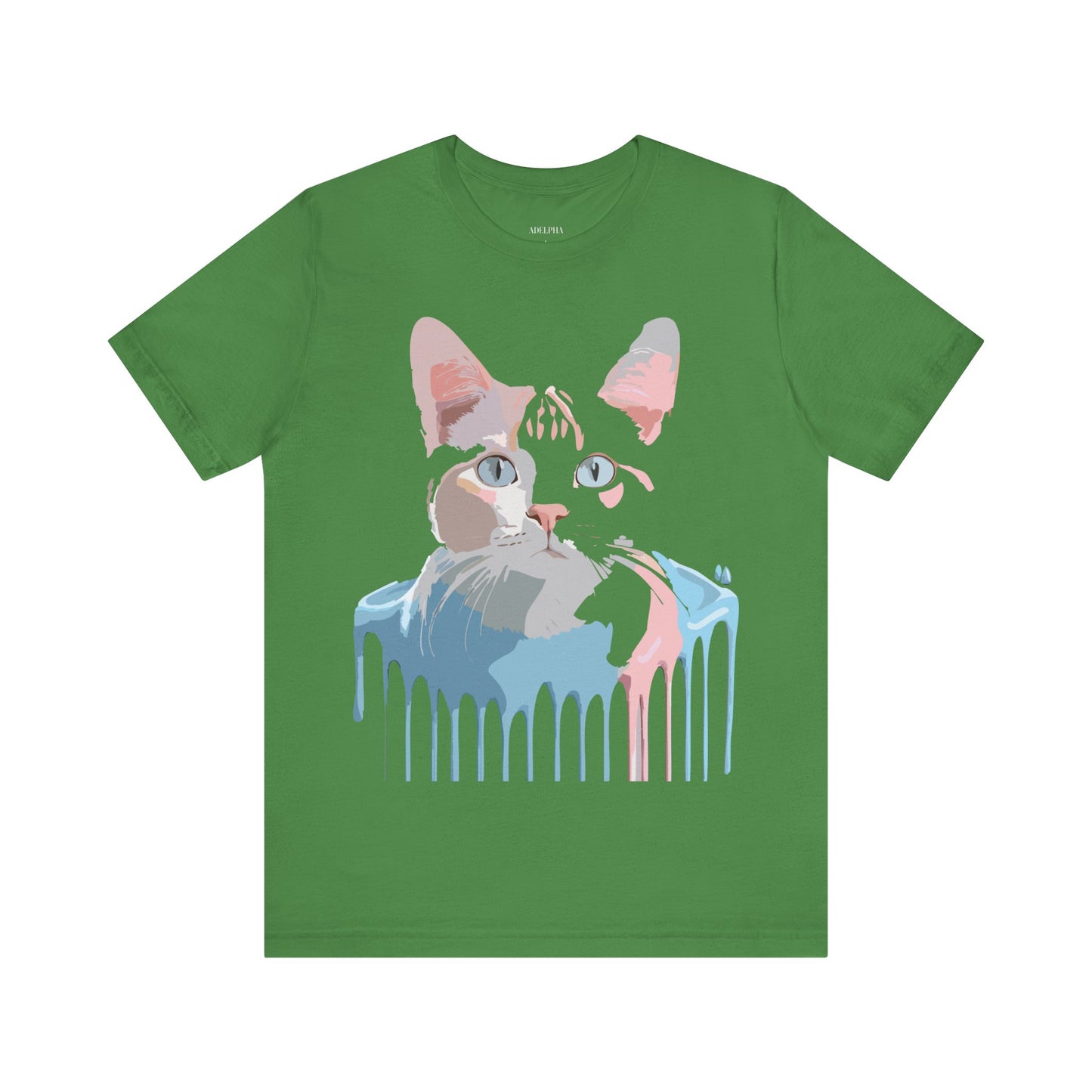 Natural Cotton Tee Shirt with Cat