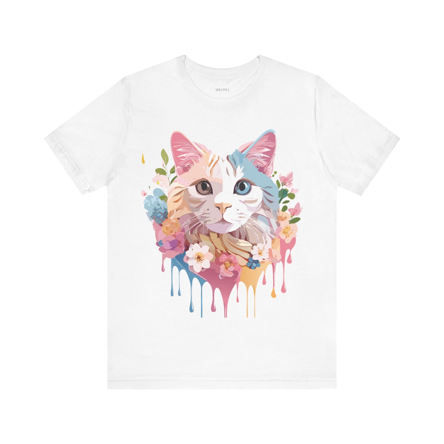 Natural Cotton Tee Shirt with Cat