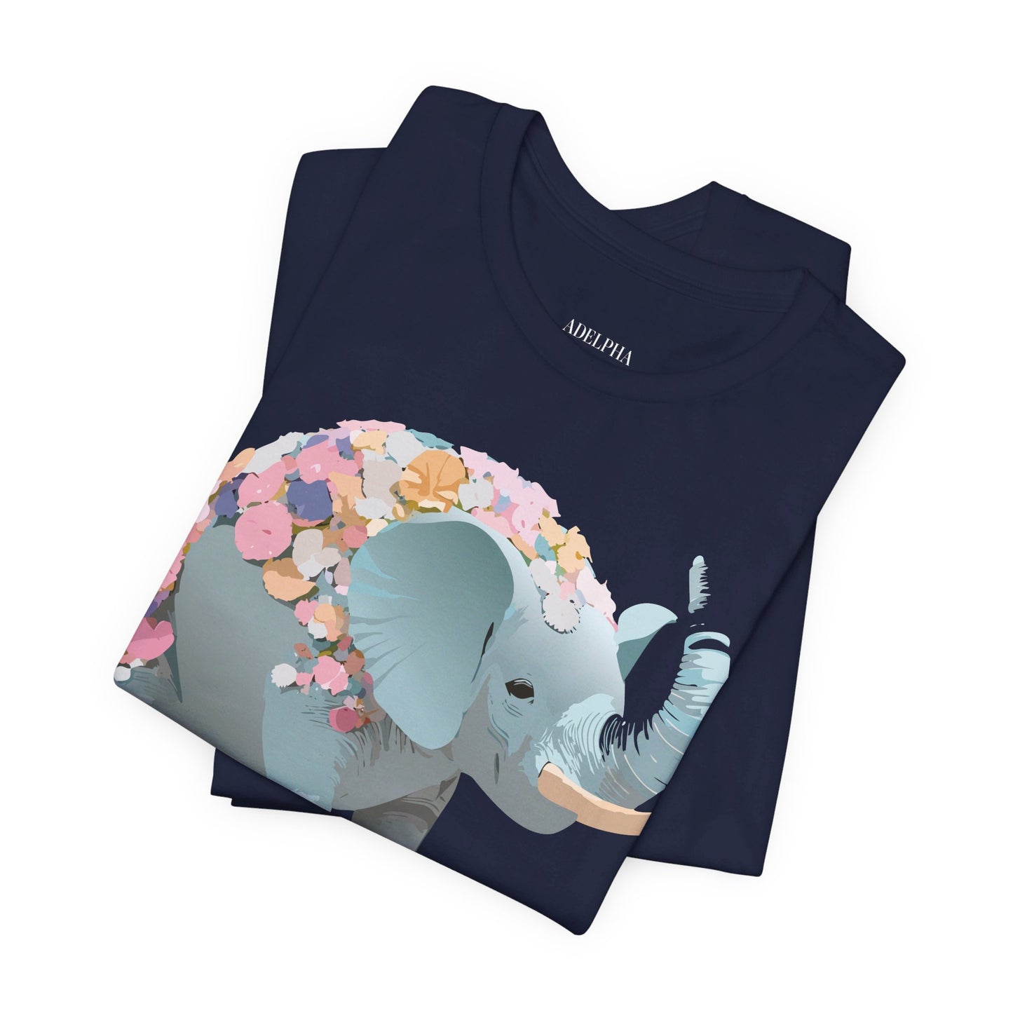 T-shirt en coton naturel avec motif éléphant