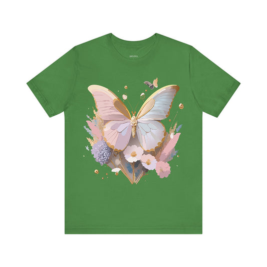 T-shirt en coton naturel avec papillon