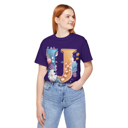 Natural Cotton Tee Shirt - Letters Collection - U Printify