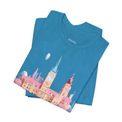 Natural Cotton Tee Shirt - Beautiful Places Collection - Prague Printify