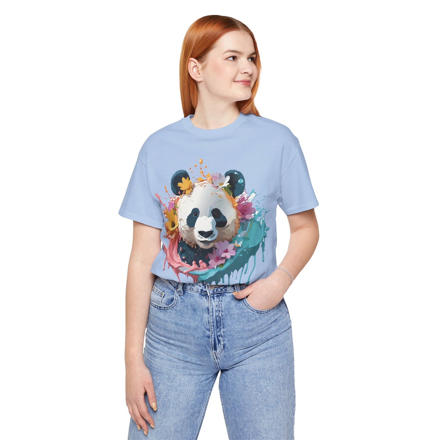 T-Shirt aus natürlicher Baumwolle mit Panda