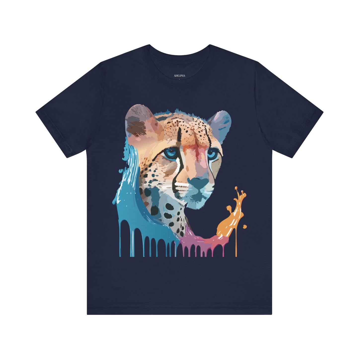 Natural Cotton Tee Shirt with Cheetah