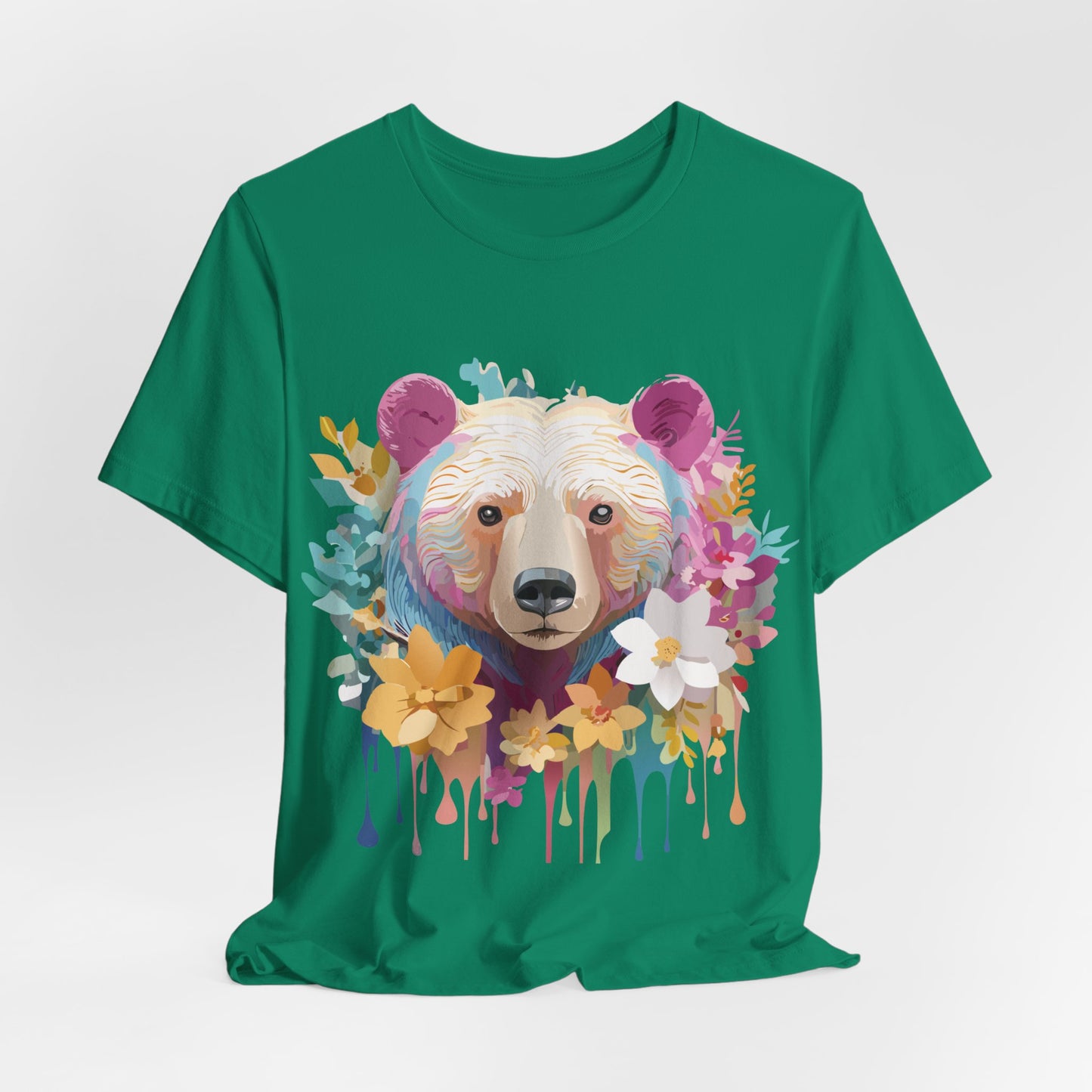 Natural Cotton Tee Shirt with Bear