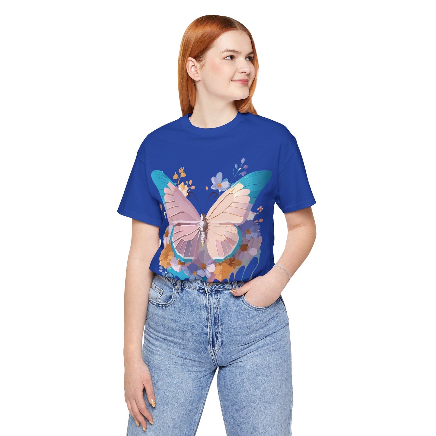 T-shirt en coton naturel avec papillon