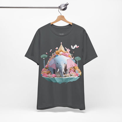 Natural Cotton Tee Shirt with Elephant Printify