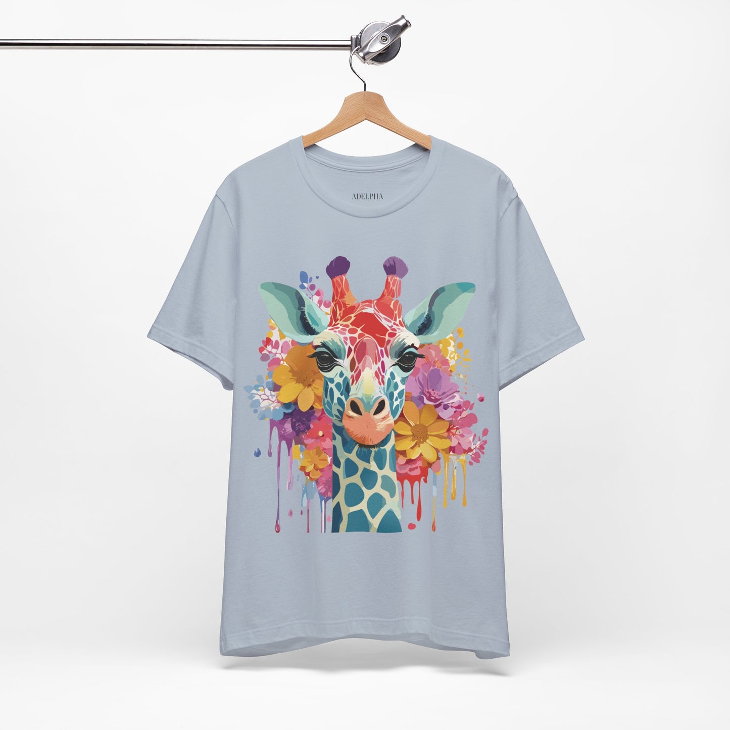 Natural Cotton Tee Shirt with Giraffe