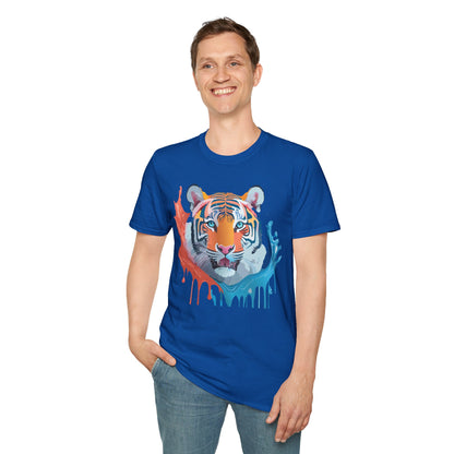 Unisex Tiger Tee Gildan Softstyle Animal Print Shirt Ring Spun Cotton