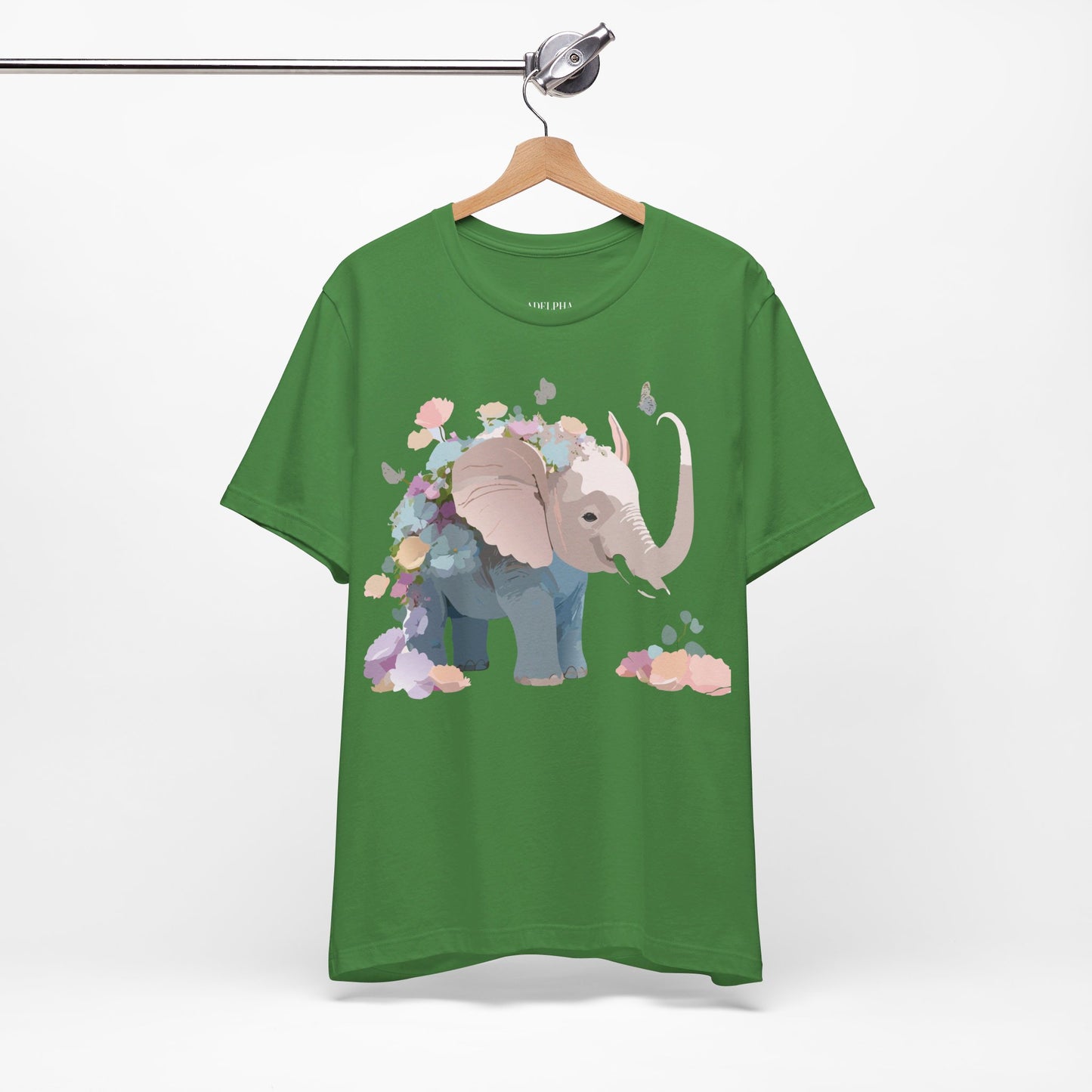 T-shirt en coton naturel avec motif éléphant