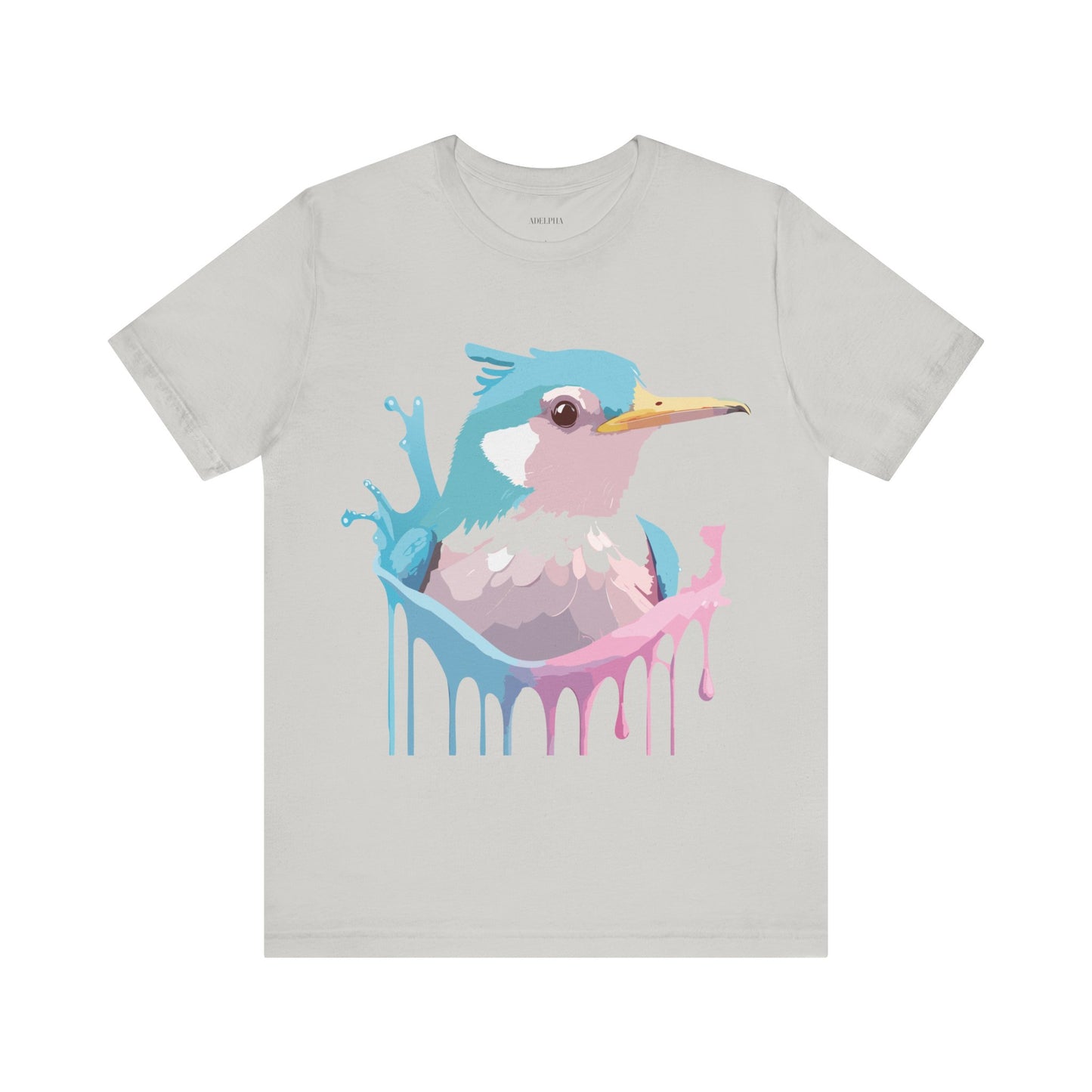 Natural Cotton Tee Shirt with Bird