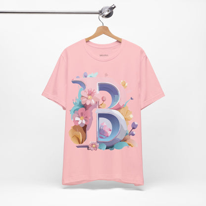 Natural Cotton Tee Shirt - Letters Collection - B Printify